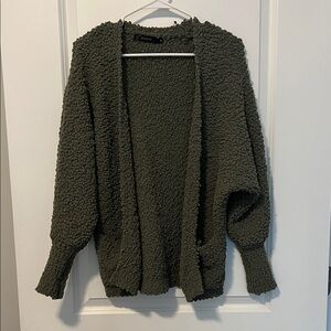 Textured Olive Cardigan